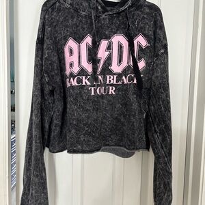 AC/DC Black and Gray Graphic Hoodie